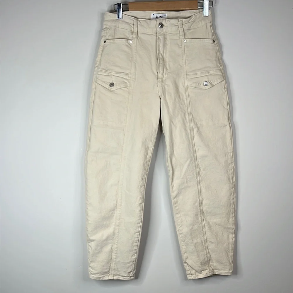 Paige Alexis High Rise Tapered Cargo Jeans in Blonde Sand Size 29 - Picture 3 of 12